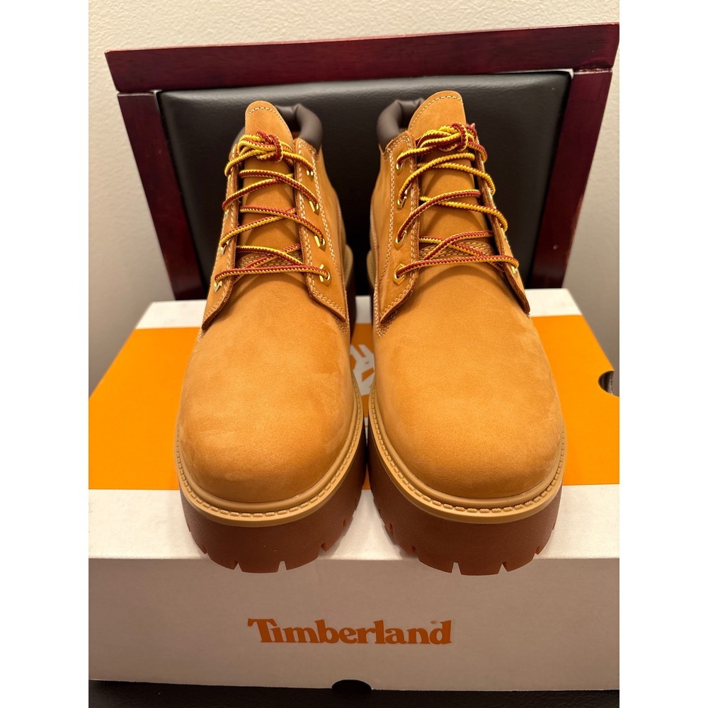 New Timberland Stone Street Mid Waterproof Chukka Wheat Nubuck Boots Women 8 - Picture 2 of 6